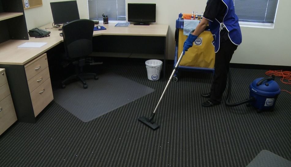 Professional office cleaning team