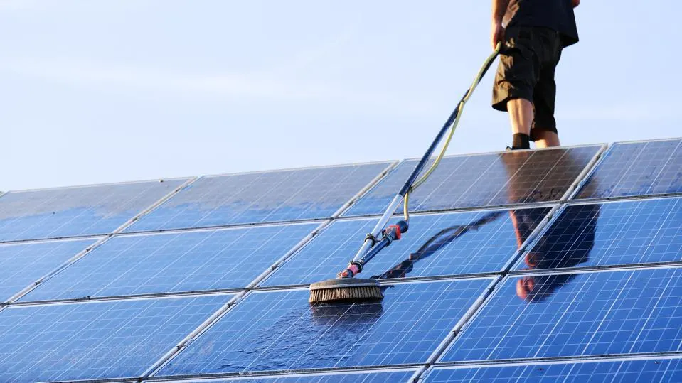 Solar panels after deep cleaning