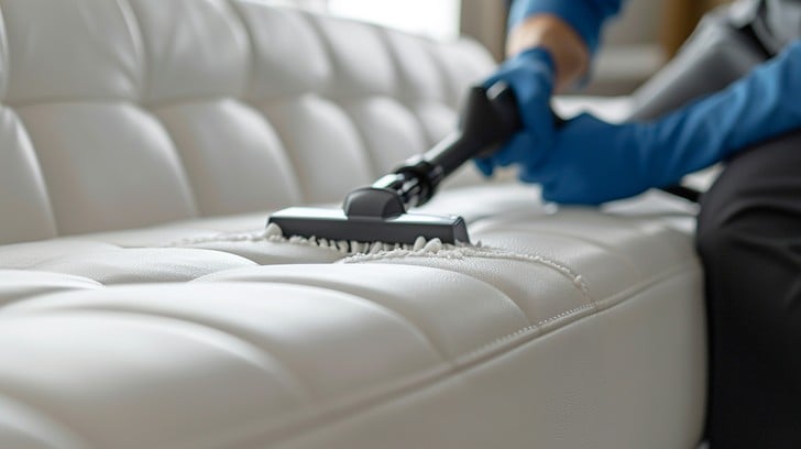 Before and after sofa cleaning